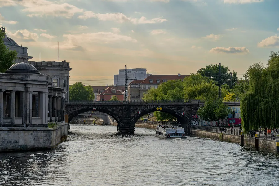 Berlin museum architecture and river